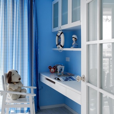 地中海风格复式家儿童房窗帘装修效果图集