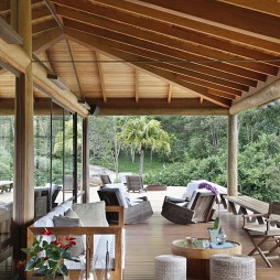 巴西水上之家休闲区实木地板装修效果图
