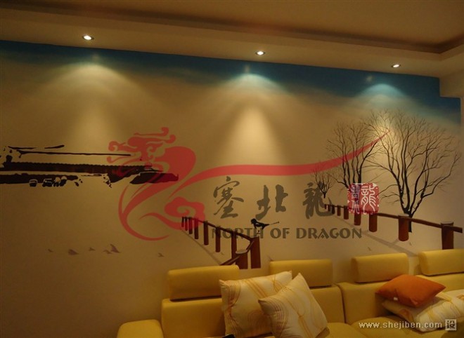 中国风墙绘 手绘