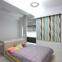 现代风格家居设计台南席悅林宅简约卧室窗帘装修效果图