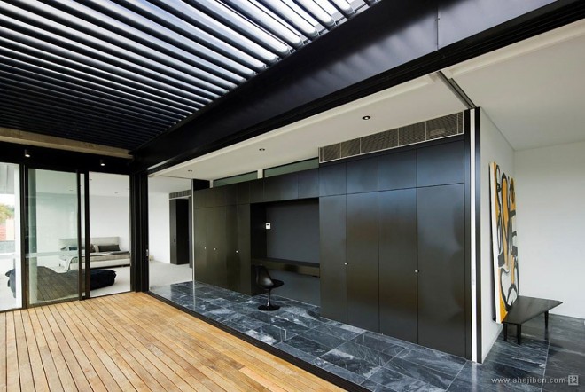 澳大利亚公寓混搭玄关隐形门壁柜装修效果图