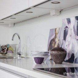 10万打造清爽舒适的纯净之家现代厨房洗手盆装修效果图