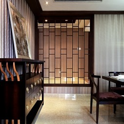 深圳集信名城样板房设计中式餐厅装饰柜装修效果图