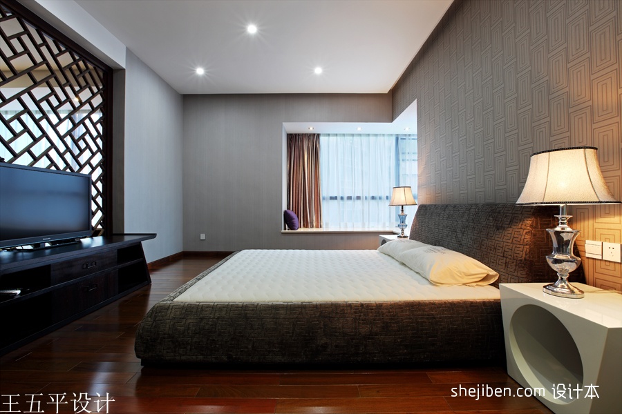 深圳集信名城样板房设计中式卧室装修效果图