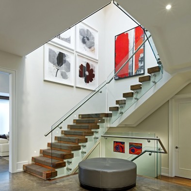 2017现代风格别墅室内精品不锈钢楼梯扶手装修效果图