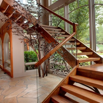 2017现代风格二居室家用实木楼梯装修效果图