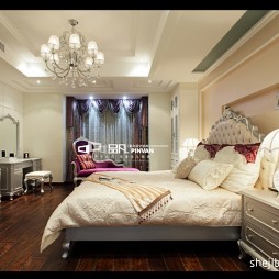 新古典时尚奢华别墅主人房卧室装修效果图片