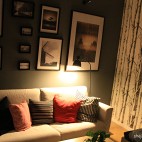 小户型客厅沙发挂画背景墙装修效果图