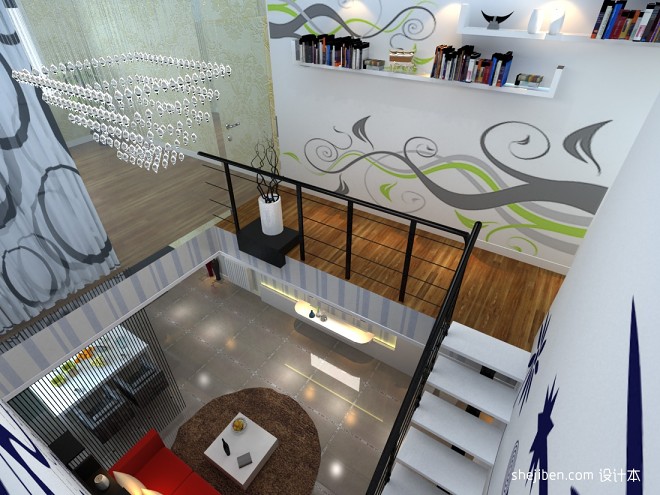 现代家装楼梯组合效果图
