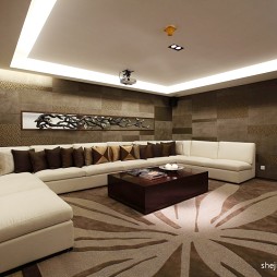 东南亚风格视听室地毯设计效果图