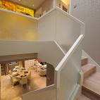 2017现代风格别墅家装室内高档旋转实木楼梯间装修效果图