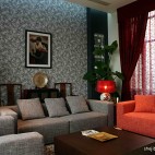 现代风格 客厅沙发窗帘效果图