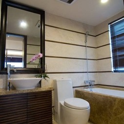 东南亚风格四室两厅家装卫生间带浴缸装修图片