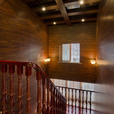 2017中式风格别墅室内中式实木楼梯护栏装修效果图