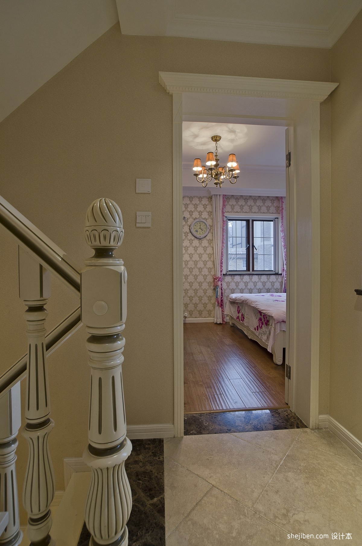 欧式风格别墅家装楼梯间卧室过道装修效果图