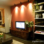 小型客厅实木电视柜设计装修效果图