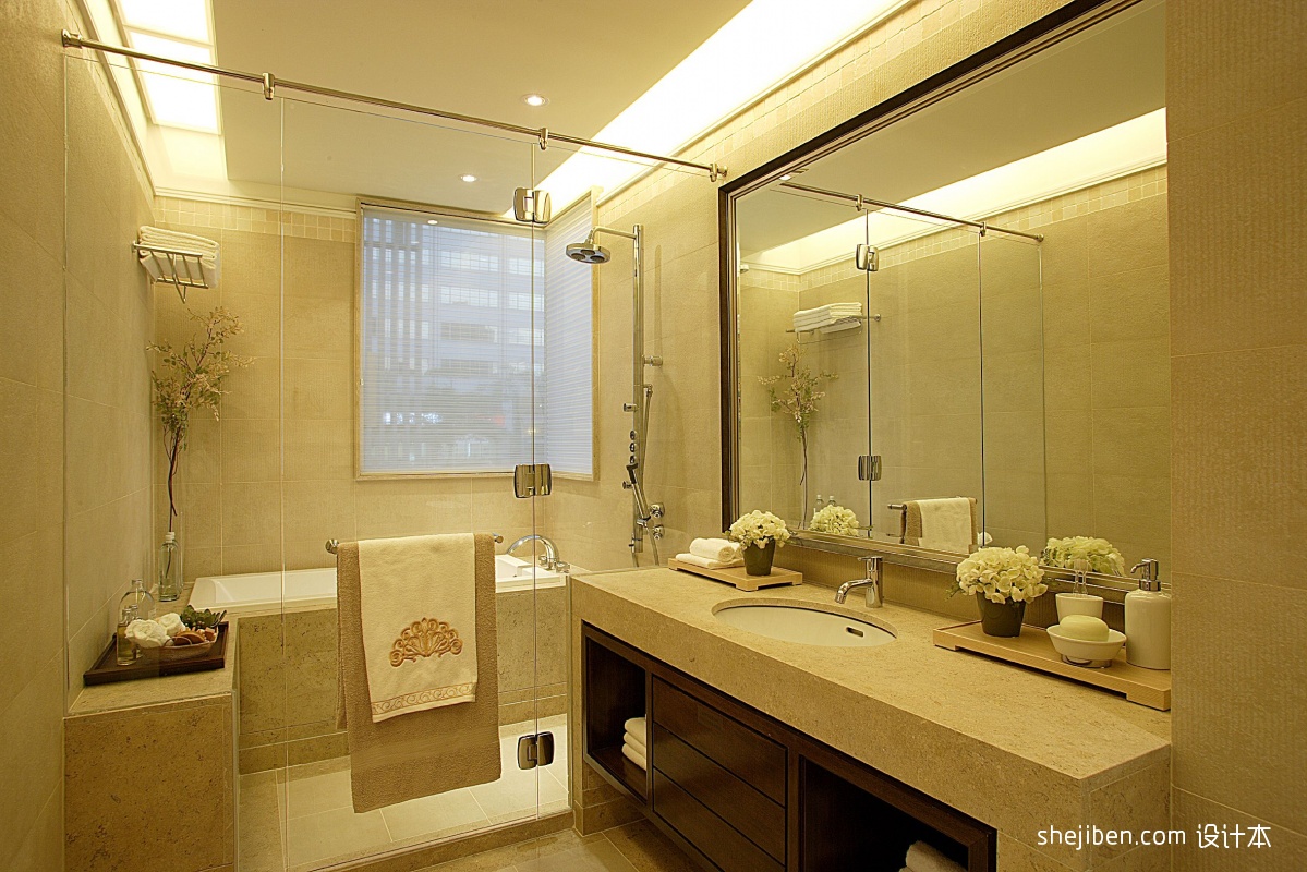 2013混搭风格样板房居家卫生间淋浴房洗手间装修效果图欣赏