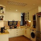 2013地中海整体U型5平米家庭白色橱柜厨房厨具装修效果图
