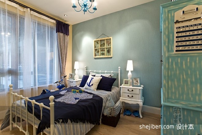2013地中海风格3室1厅蓝色调家居