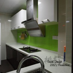 2017现代简约时尚小户型整体l型4平米家庭橱柜厨房装修效果图片
