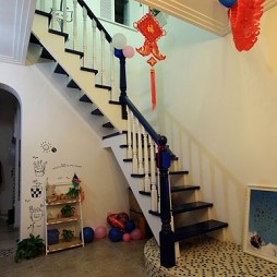 2017地中海风格家装木质楼梯装修效果图