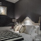 2013欧式风格别墅黑色壁纸80后家居主卧室装修效果图欣赏