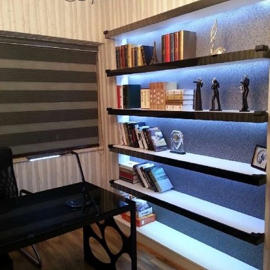 2017现代风格四室一厅小空间书房书架装修效果图