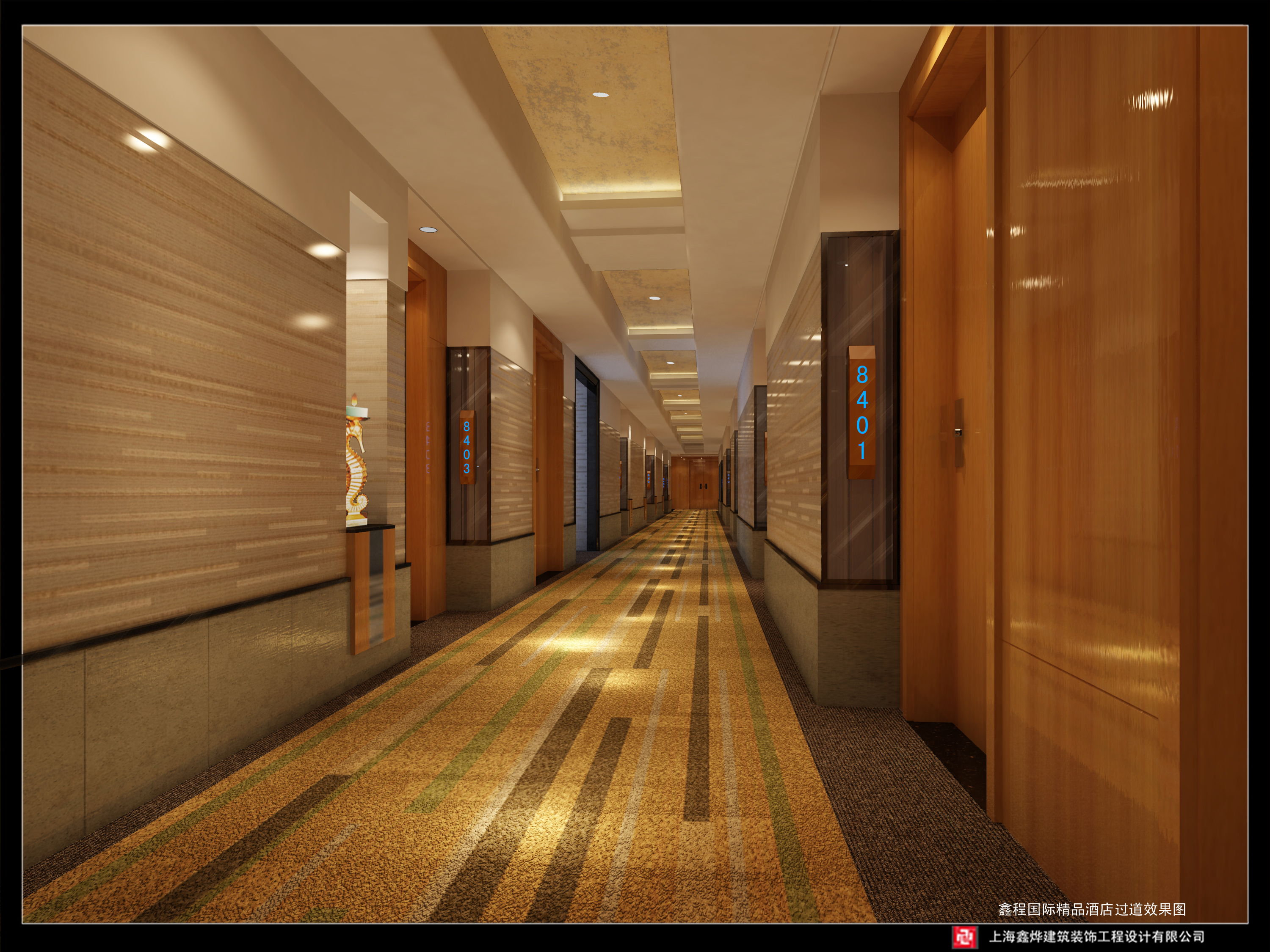 新中式酒店过道模型+免费3D模型下载+免费SU模型下载+炫云云模型网站