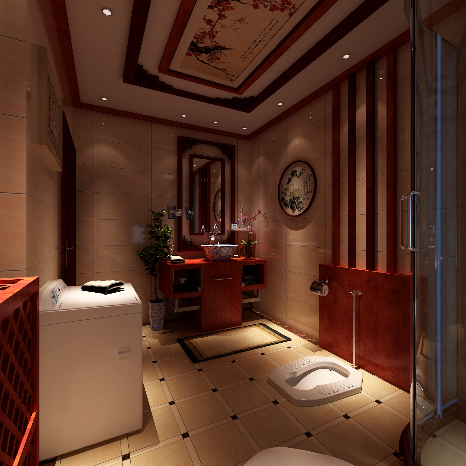 新中式浴室柜 - 普象网