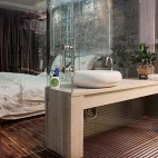2017美式风格样板房主卧室洗手盆装修效果图