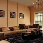 银海畅园复式客厅沙发挂画背景墙效果图