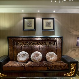 新古典风格客厅窗帘沙发背景墙效果图