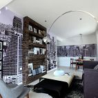 样板房现代休闲区背景墙装修效果图