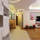 现代风格40平米客厅进门隔断走廊石膏板造型边棚设计
