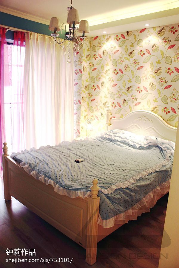 梦幻童话现代卧室墙纸装修效果图