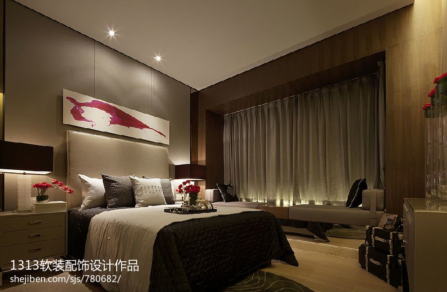 KSL软装配饰设计现代港式风格的简约与奢华卧室装修效果图