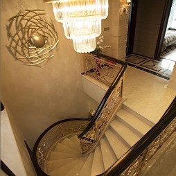 乐清天豪公寓现代奢华别墅旋转楼梯装修效果图