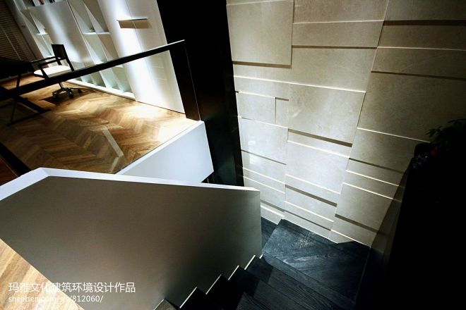 温州江锦家园住宅设计城市边缘现代家装楼梯装修效果图