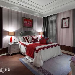 中洲中央公园欧式卧室背景墙装修效果图