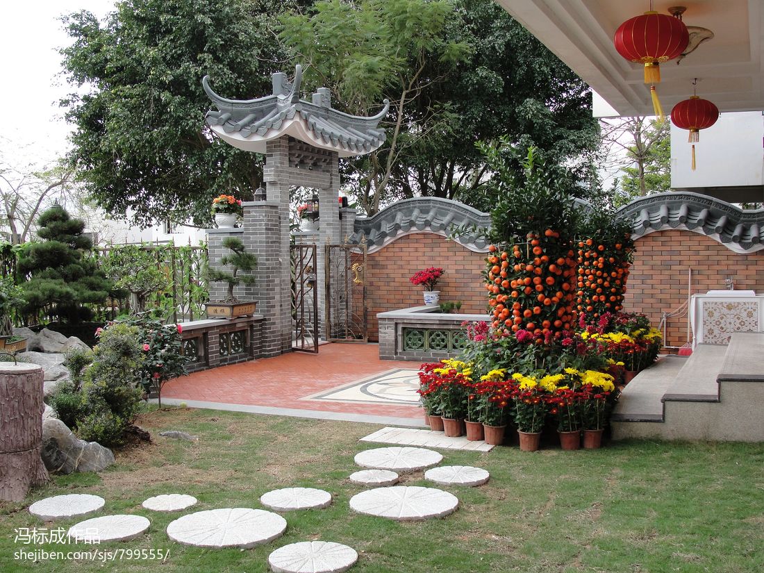 中式花园别墅设计效果图片
