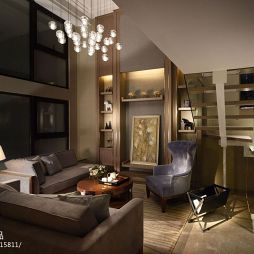 现代风格客厅吊灯沙发设计效果图