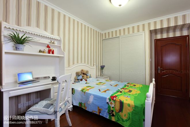 现代美式儿童卧室门效果图