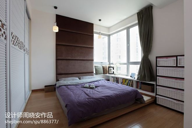 东湖林语现代简约时尚卧室床头背景墙装