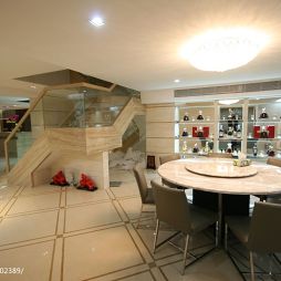 珠海复式现代餐厅酒柜装修效果图
