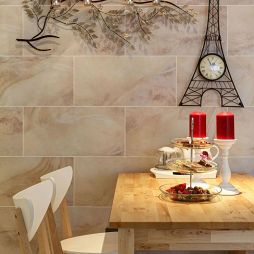 埃菲尔之恋欧式餐厅背景墙效果图展示