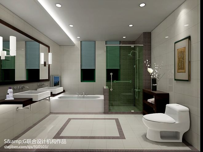 现代玻璃浴室装修图片
