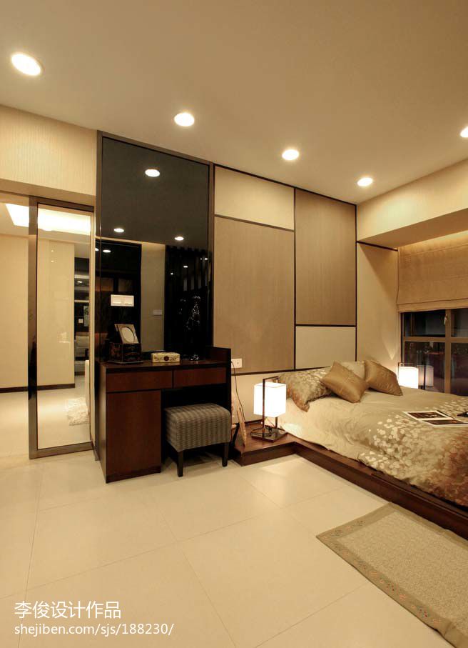 现代风格样板房卧室吊顶效果图