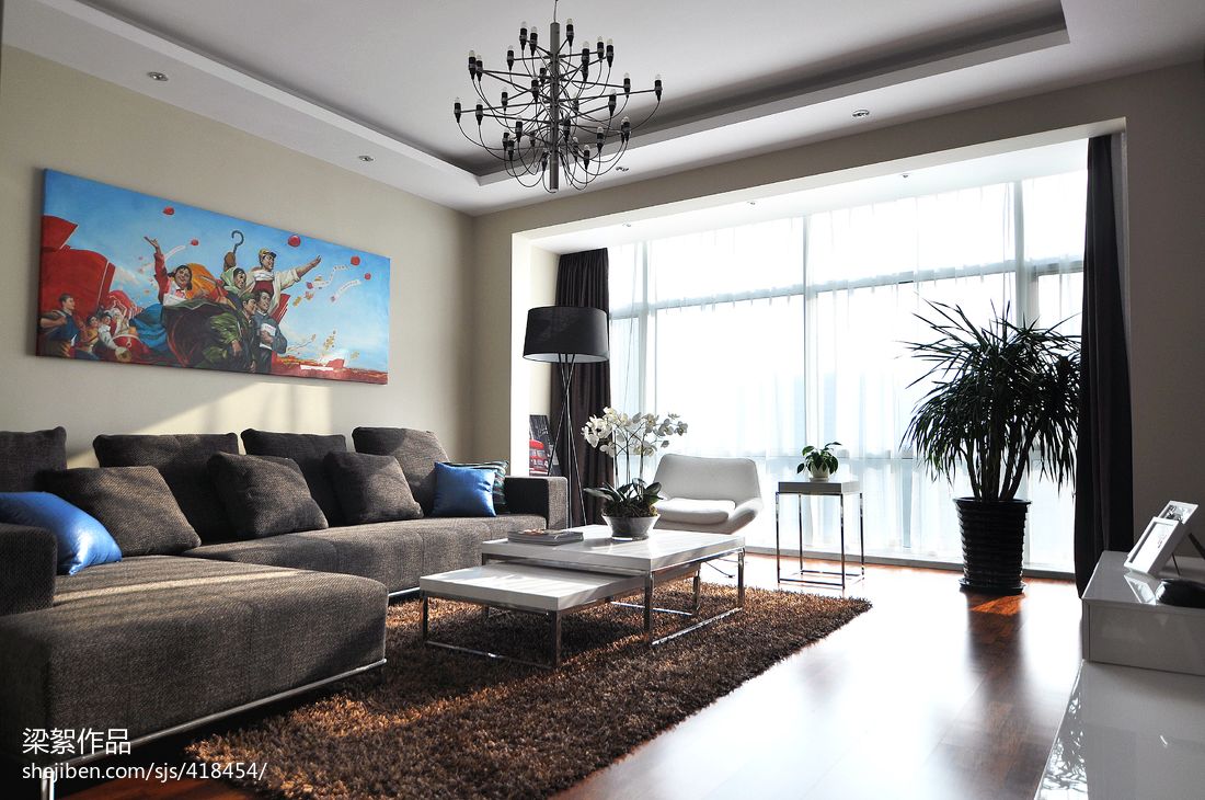 现代风格客厅沙发装饰画装修效果图片