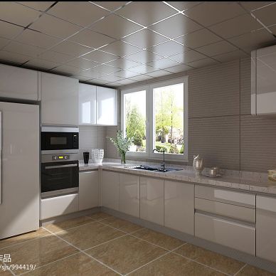 物能金座_现代厨房质感橱柜装修设计效果图
