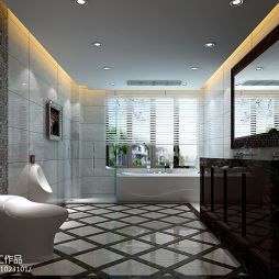 现代时尚别墅卫浴装修设计效果图